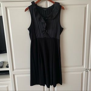 Theory little black sleeveless dress with silk ruffle size 12